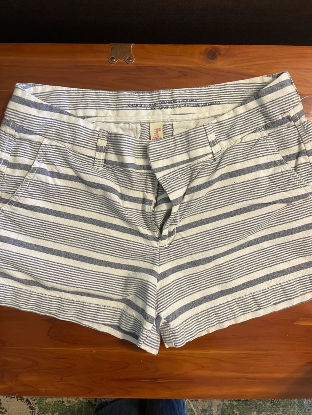 GAP Striped Women's Shorts in White & Blue